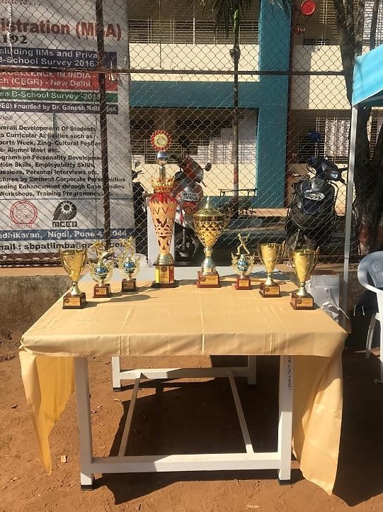 Trophies displayed at Sports ground